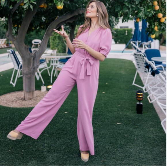Gal Meets Glam Collection - Gabriella Pink Jumpsuit - Picture 3 of 6